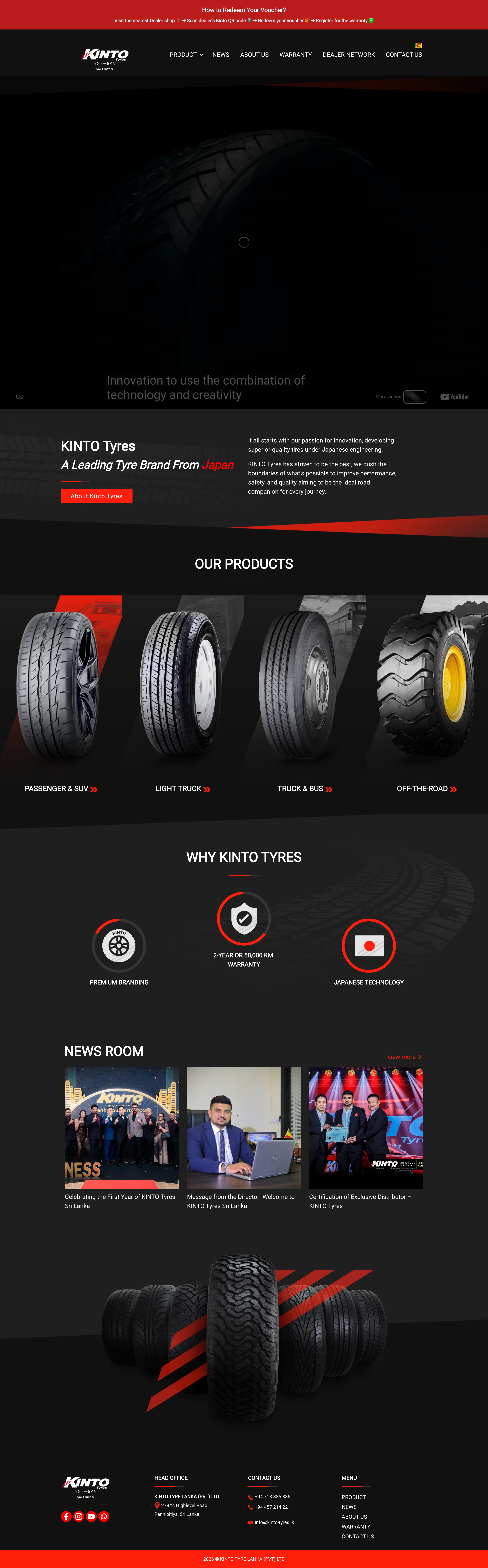 Kinto Tyres - Automotive Business Website